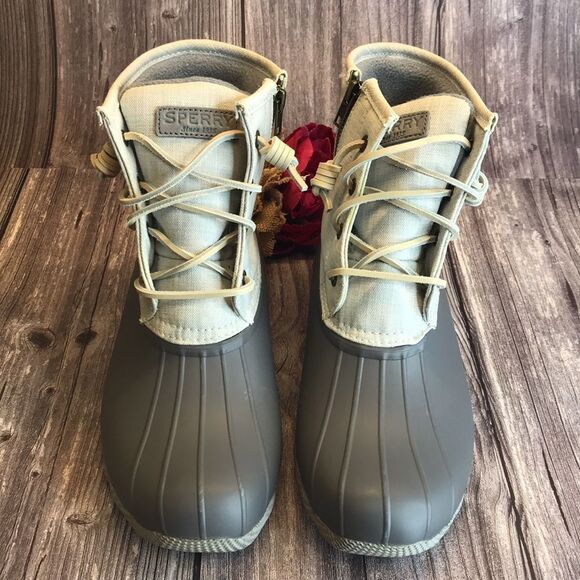 SPERRY Saltwater Duck Grey Booties - Picture 2 of 13